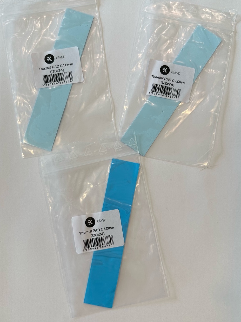 Lot Of 3 New Ekwb Thermal Pads G 1,0mm (120x24)